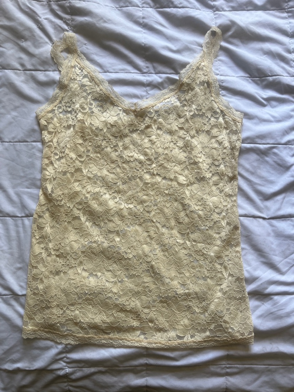 WOMENS LACE CREAM CAMI TANK